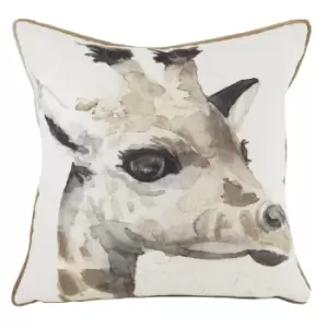 Image of Safari Giraffe Cushion White