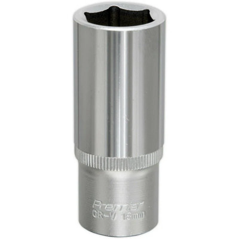 Image of Loops 18mm Forged Steel Deep Drive Socket - 3/8" Square Drive - Chrome Vanadium Socket Metallics