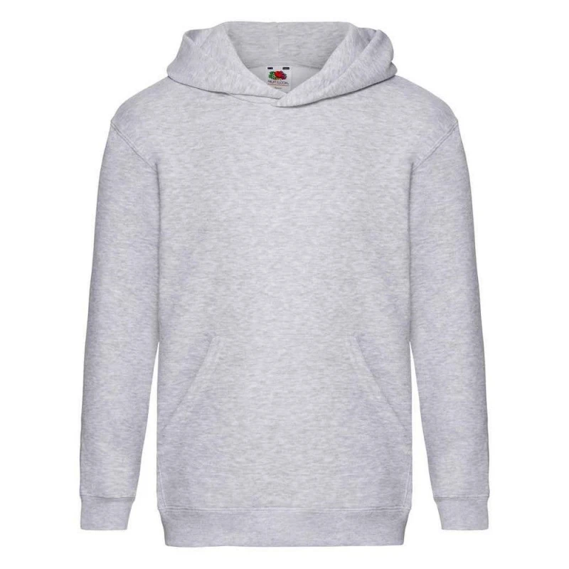 Image of Fruit Of The Loom Premium Heather Hooded Sweatshirt Grey unisex