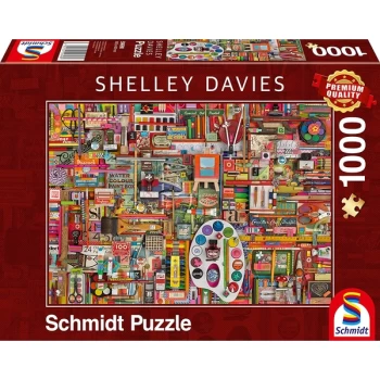 Image of Schmidt Shelley Davies: Vintage Art Supplies Jigsaw Puzzle - 1000 Pieces