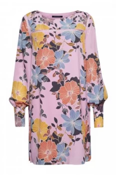 Image of French Connection Shikoku Crepe Tunic Dress Purple