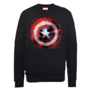 Image of Marvel Avengers Assemble Captain America Art Shield Sweatshirt - Black - M