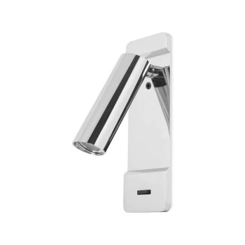 Image of Leds-C4 Lire - LED Wall Reading Light Chrome 179lm 2700K