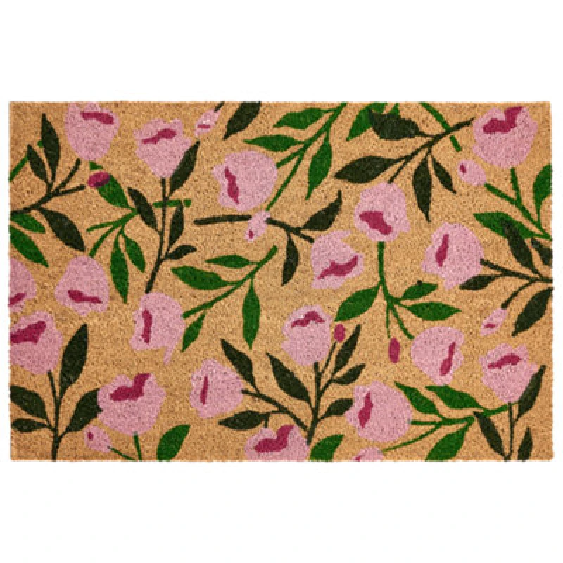 Image of Beliani Doormat Manguao Natural 60 X 90 Cm Flower Coir