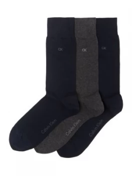 Image of Mens Calvin Klein Three pack flat knit socks Multi Coloured