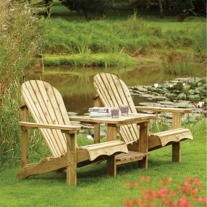 Image of Rowlinson Softwood Adirondack Companion Seat