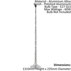 Image of Floor Lamp Light - Polished Aluminium - 60W E27 GLS - Standing Base Only
