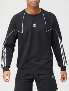 Image of Adidas Originals Trefoil Crew Sweatshirt - Black