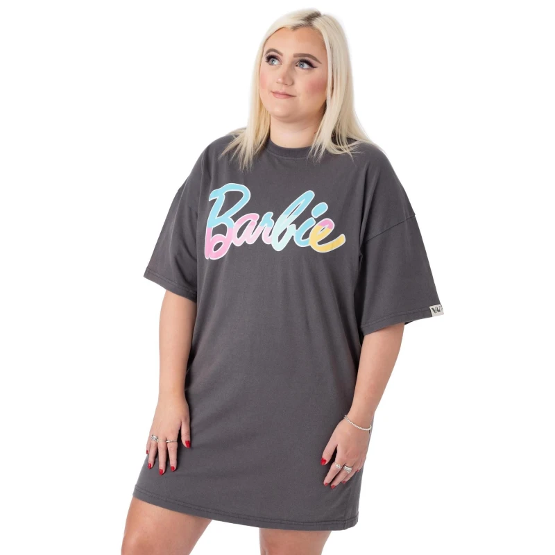Image of Barbie Short Sleeve Skater Dress Grey female