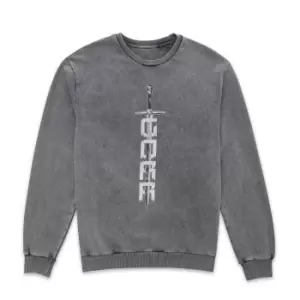 Image of Marvel Thor - Love and Thunder Gorr Sword Sweatshirt - Black Acid Wash - S