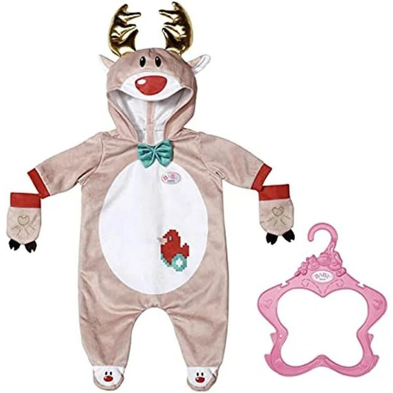 Image of Baby Born Reindeer Onesie Outfit for 43cm Dolls Multi unisex
