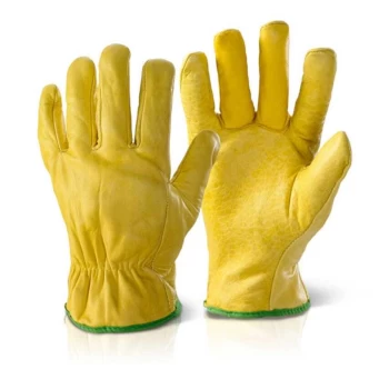 Image of Quality Lined Drivers Gloves Yellow - Size L