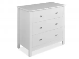 Image of Furniture To Go Florence White 3 Drawer Low Chest of Drawers Flat Packed