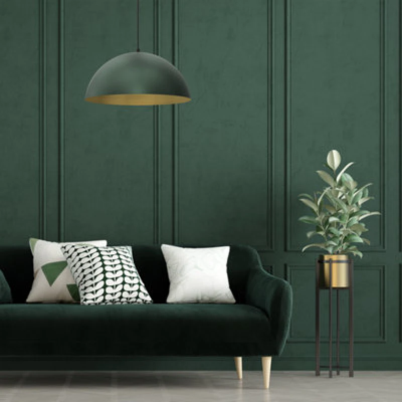 Image of Milagro Beta Hand Made Designer Pendant Lamp 45Cm 1Xe27 In Matt Green With Gold Interior