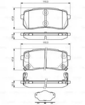 Image of Bosch 0986494327 BP1217 Brake Pad Set Disc Brake Rear Axle