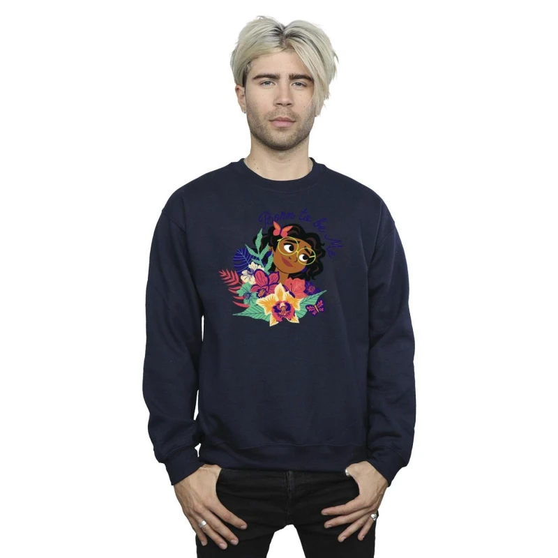 Image of Disney Men Encanto Born To Be Me Sweatshirt in Navy Size: Small Navy S Male 5063153620063