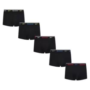 Image of Reebok 5 Pack Logo Trunks Mens - Black
