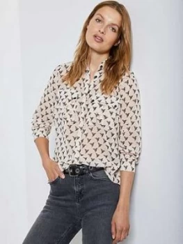 Image of Mint Velvet Hattie Print Blouse - Neutral