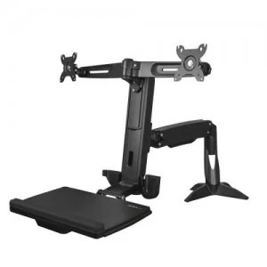 Image of Sit Stand Dual Monitor Arm Up to 24in