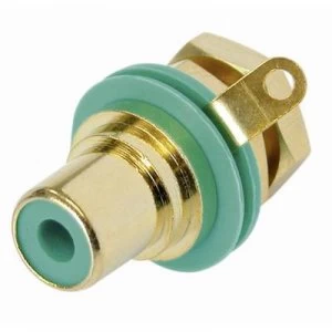 Image of RCA connector Socket vertical vertical Number of pins 2 Green Rean AV NYS367 5 CON