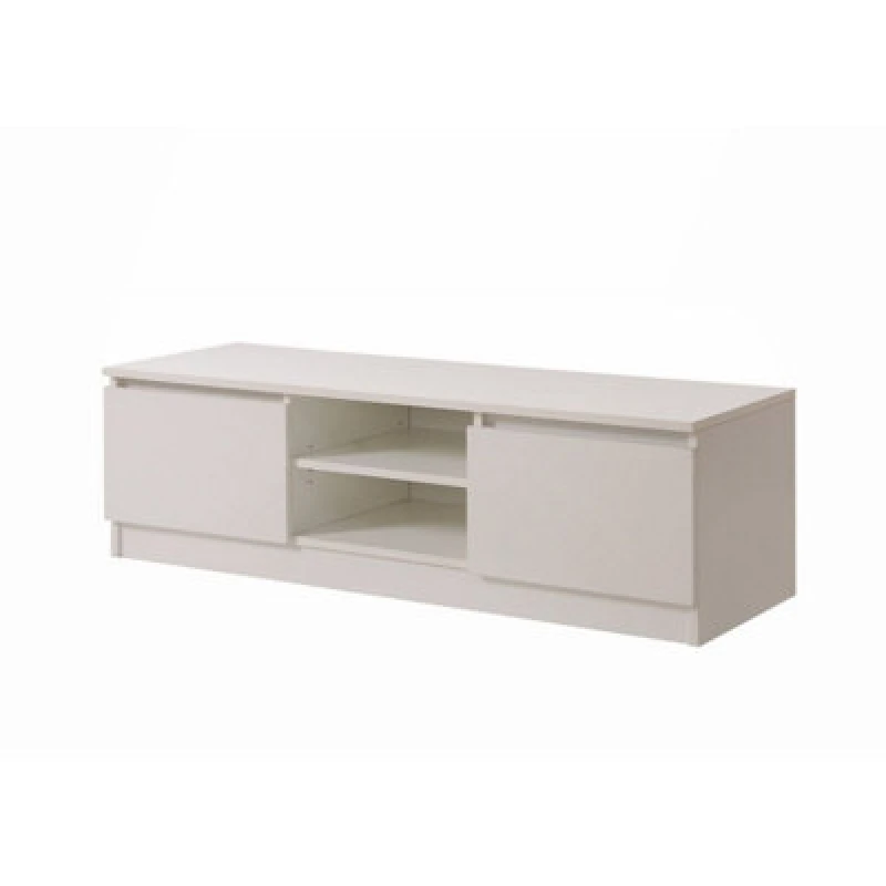 Image of Timber Art Design Modern TV Unit 120Cm Media Cabinet 2 Doors + Shelf White Turin