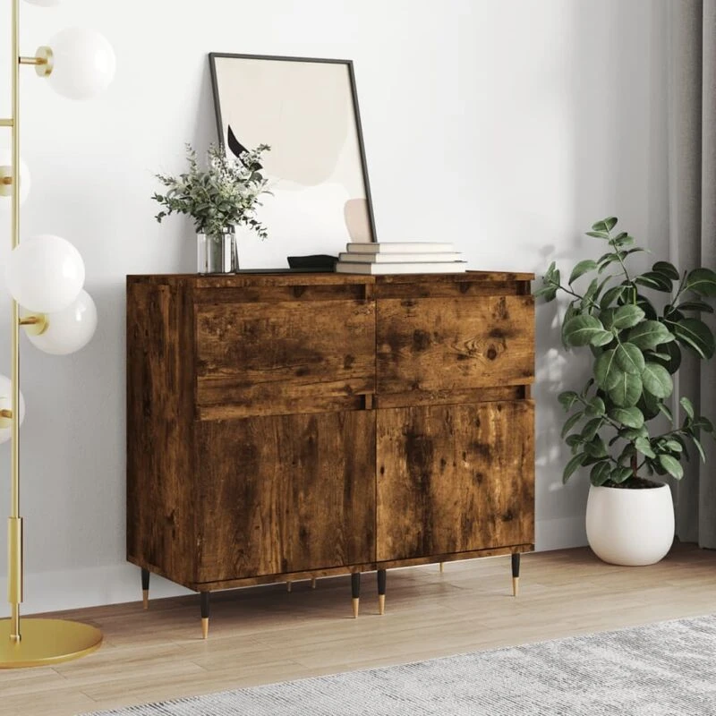 Image of VIDAXL Sideboards 2 pcs Smoked Oak 40x35x70cm Engineered Wood Vidaxl 8720845873707