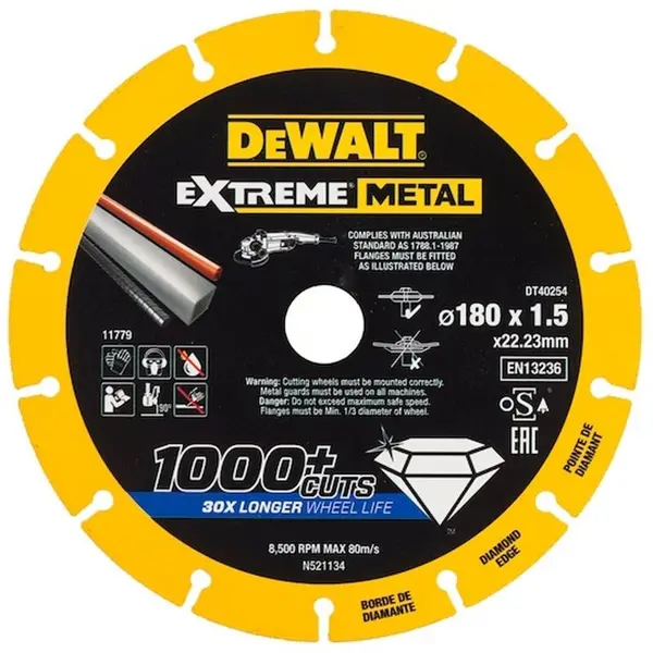 Image of DEWALT Extreme Diamond Metal Cutting Disc 180mm