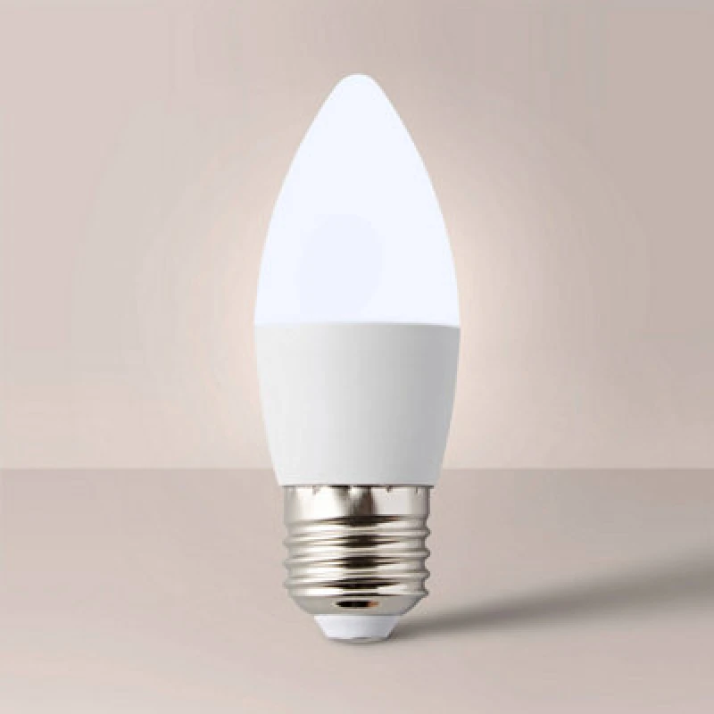 Image of ValueLights 2 Pack E27 White Thermal Plastic Candle LED 4W Warm White 3000K 400lm Light Bulb White