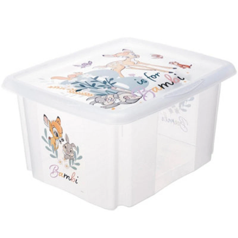 Image of Keeeper Bambi Turn Around Stackable Box With Lid 24 Litre Transparent