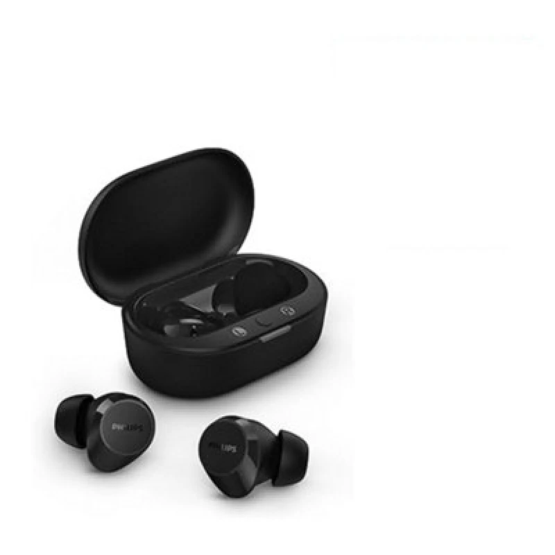Image of Philips Tat1209 Black True Wireless Earphones With Portable Charging Case Includes Free Gift