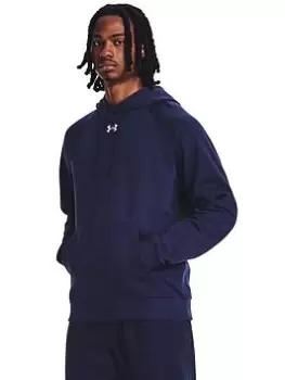 Image of Under Armour Mens Training Rival Fleece Hoodie, Navy, Size XL, Men