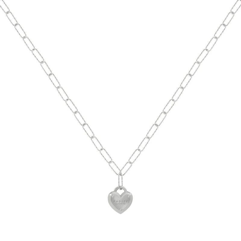 Image of Radley Silver Plated Heart Padlock Charm Necklace