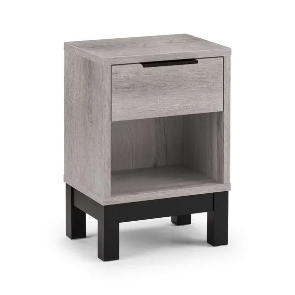 Image of Julian Bowen Bali 1 Drawer Bedside - Grey Oak BAL101