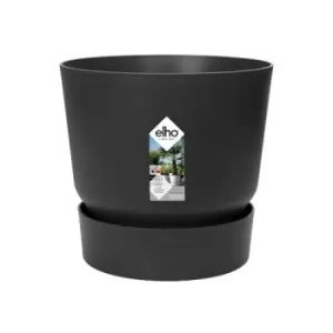 Image of Elho Greenville 40cm Round Plastic Ourdoor Plant Pot - Living Black