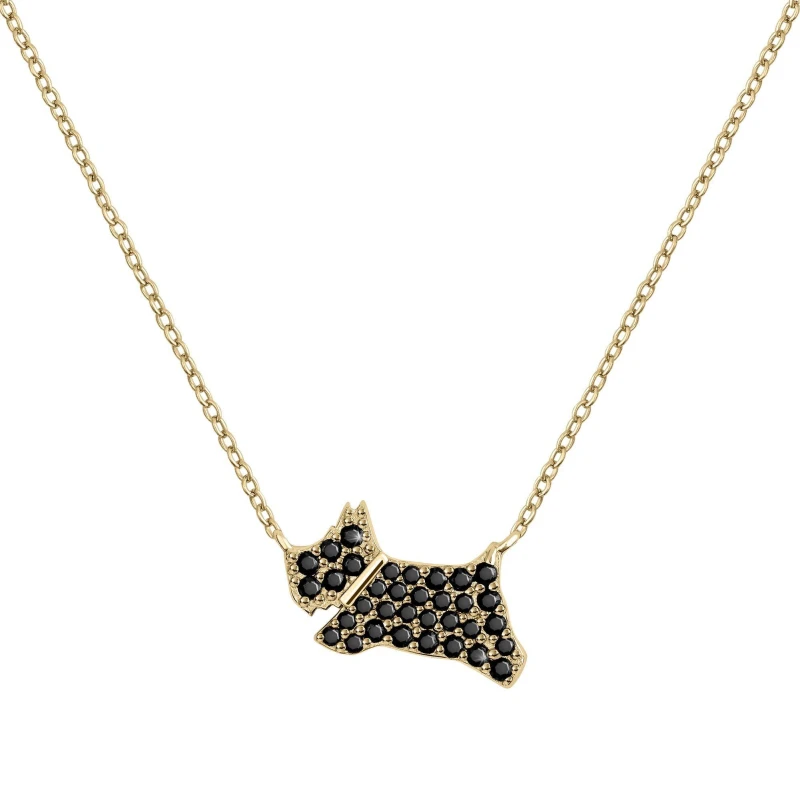 Image of Radley 18ct Gold Plated Black Stone Set Necklace Necklaces One Size Gold 71993810000