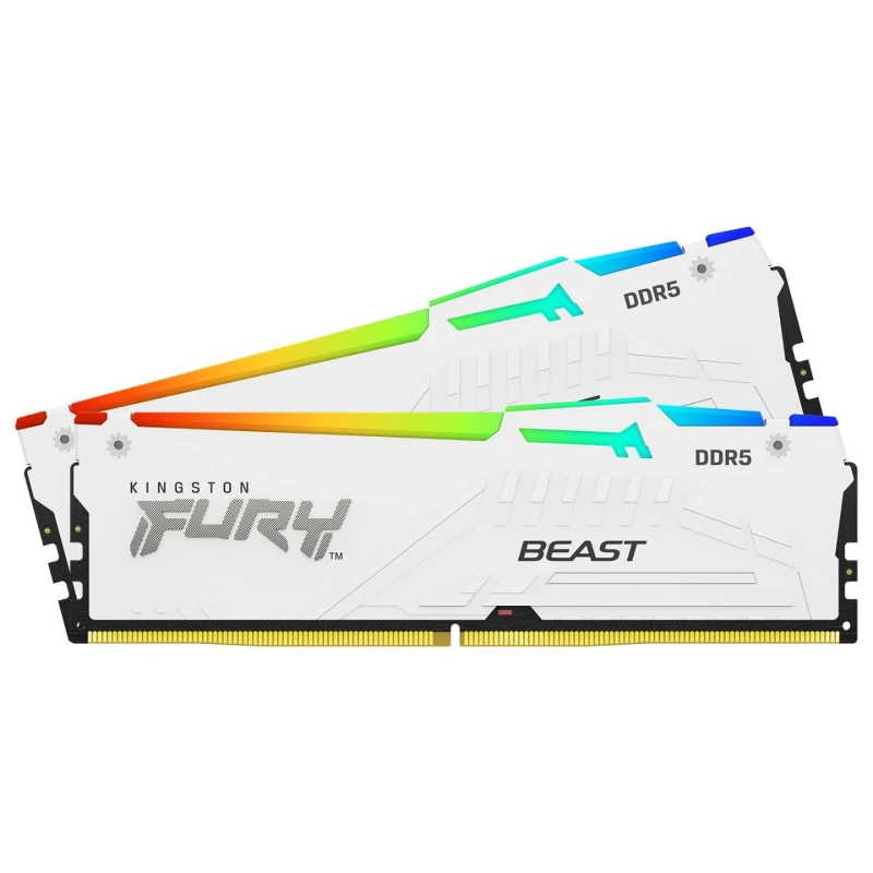 Image of Kingston FURY Beast White RGB Kit, 32GB (2 x 16GB), DDR5, 5600MHz, Memory Kit - KF556C36BWEAK2-32