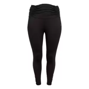 Image of adidas Yoga Studio Gathered 7/8 Tights (Plus Size) Womens - Black