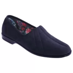 Image of Sleepers Womens/Ladies Audrey III Roll Top Velour Slippers (5 UK) (Navy Blue)