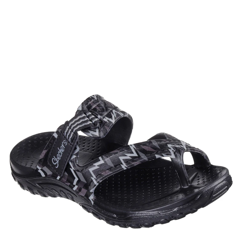 Image of Skechers Womens Reggae Flat Sandals Black/Grey female 2 (35)
