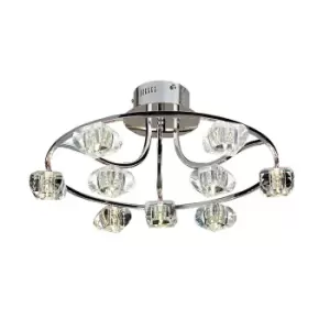 Image of Polana Semi Flush Round 9 Light G4 Polished Chrome, NOT LED/CFL Compatible