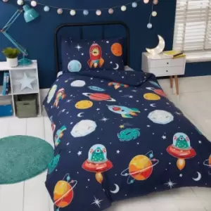 Image of Rapport Home Furnishings Rapport Home Space & Aliens Duvet Set Multi Toddler
