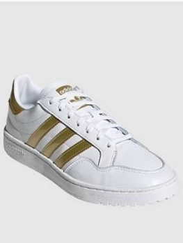 Image of adidas Originals Team Court - White/Gold, Size 3.5, Women