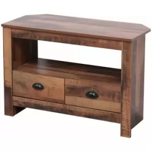Image of Hmd Furniture - Wooden Corner tv Stand with 2 Drawers,Storage Cabinet,85x39x58cm(LxWxH) - Same as picture.