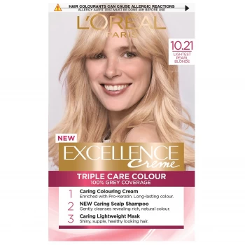 Image of LOreal Excellence Creme 10.21 V Light Pearl Blonde Hair Dye