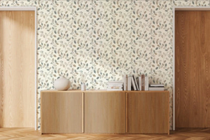 Image of Arthouse Japandi Leaf Trail Natural Wallpaper Beige