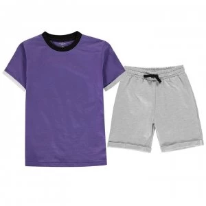 Image of Crafted Shorts Set Infant Boys - Grey/Purple