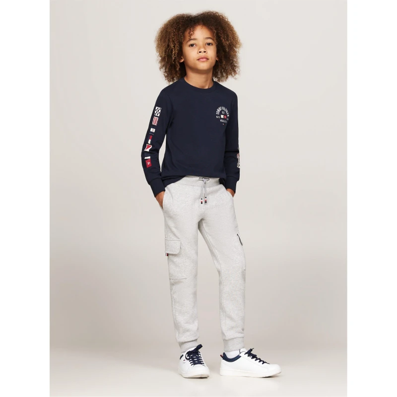 Image of Tommy Hilfiger MONOTYPE FLEECE REG CARGO SWEATP - Grey Grey 9 - 10 Years
