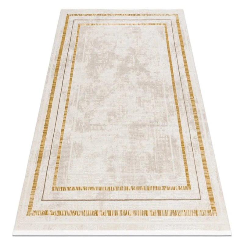 Image of RugsX Modern Carpet Duke 51523 Cream / Gold - Frame, Structured, Very Soft, 280X370 Cm