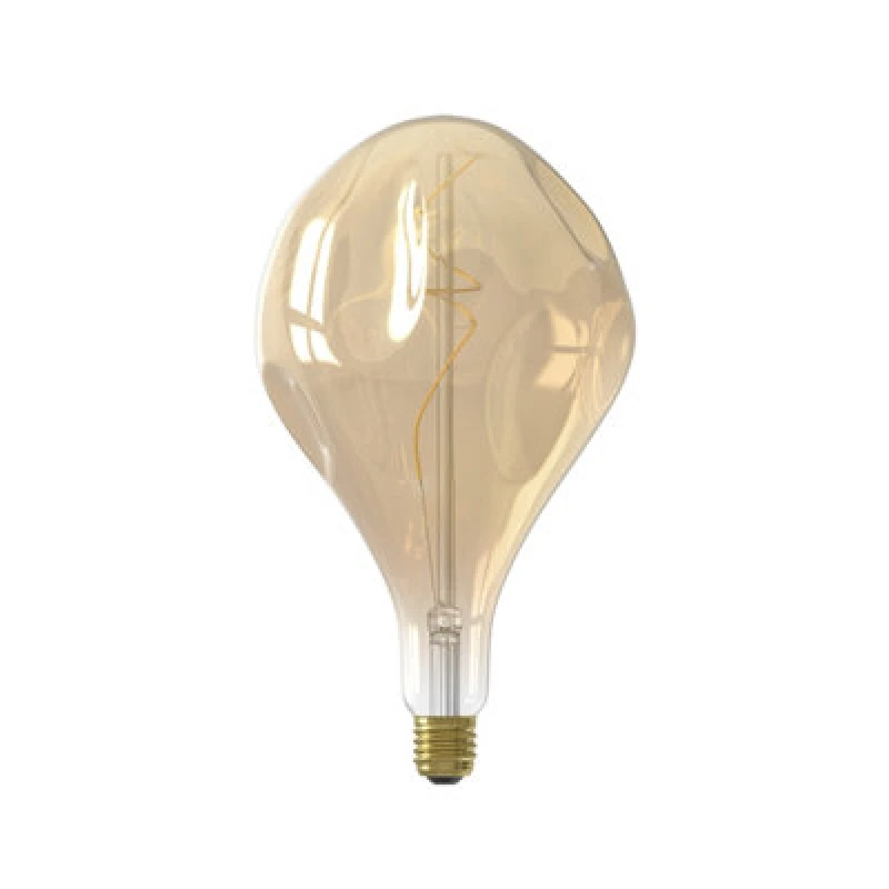 Image of Calex Filament XXL Organic Evo PS165 Gold E27 Dimmable 130 Lumen Warm White Decorative Light Bulb Gold