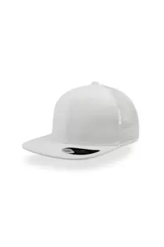 Image of Snap Mesh Flat Visor 6 Panel Trucker Cap